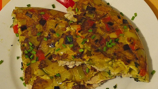 Kartoffel-Omelette mit geräucherter Forelle von Hani Kartoffel-Omelette mit geräucherter Forelle von Hani