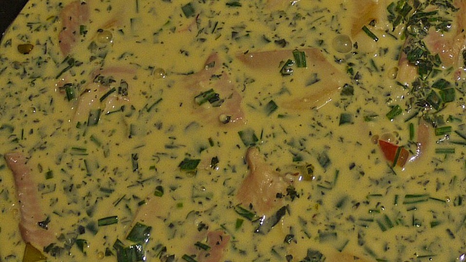 Kartoffel-Omelette mit geräucherter Forelle von Hani