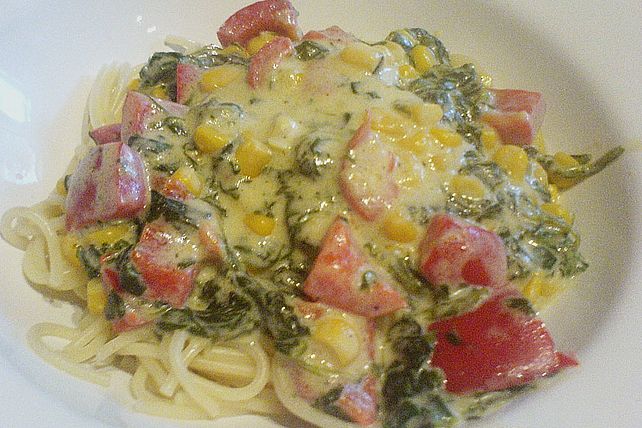 Nudeln mit Gemüse - Käse - Soße von kookairo| Chefkoch