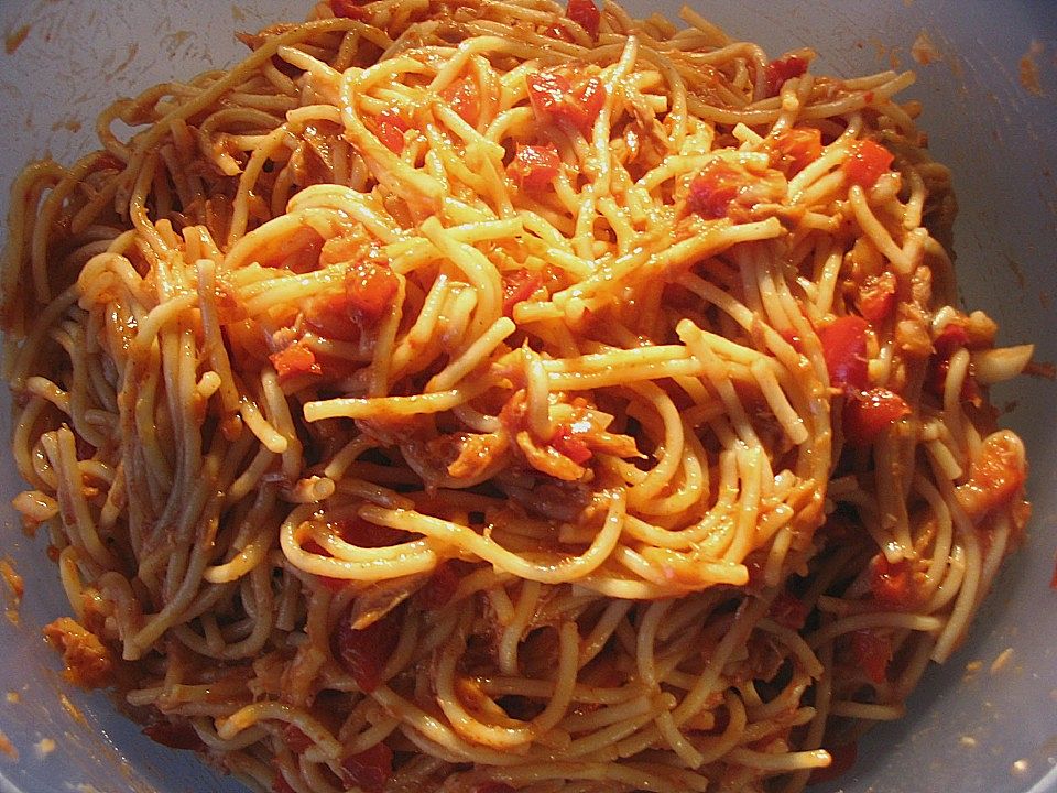 Schneller Spaghetti - Thunfisch - Salat von Kameliendame| Chefkoch