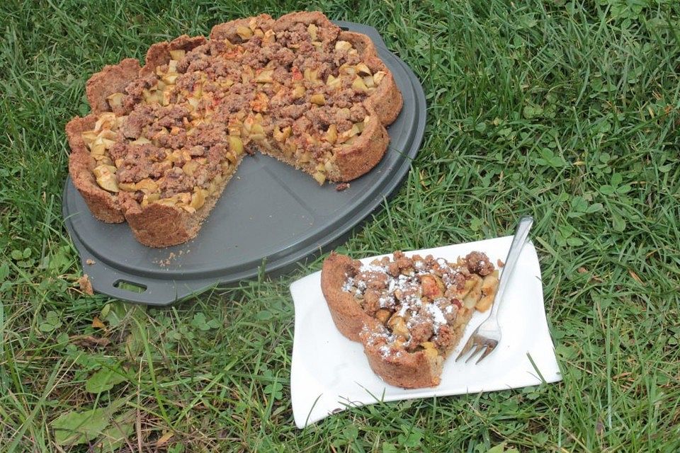 Apfel-Streusel-Kuchen mit Mürbteig