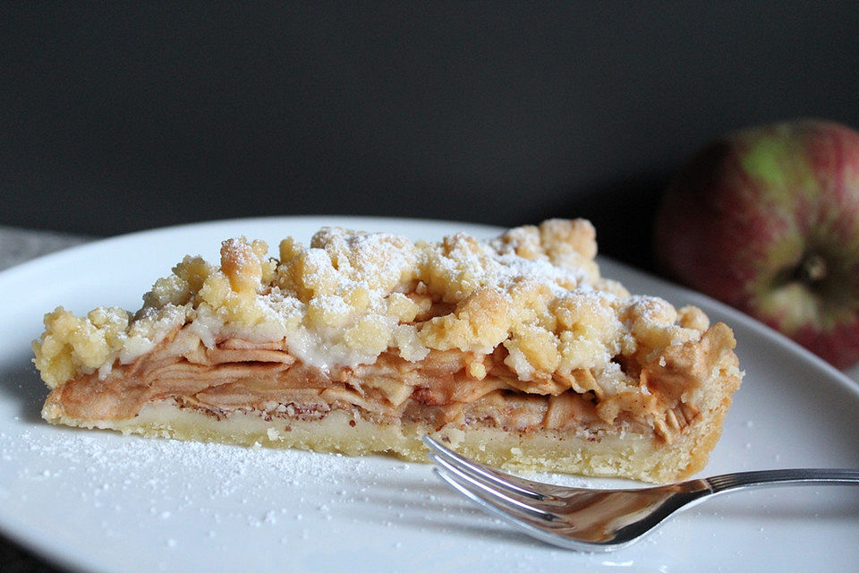 Apfel-Streusel-Kuchen mit Mürbteig