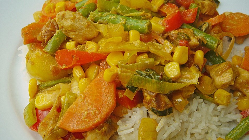 Indische Gemüsepfanne mit Huhn von dany5