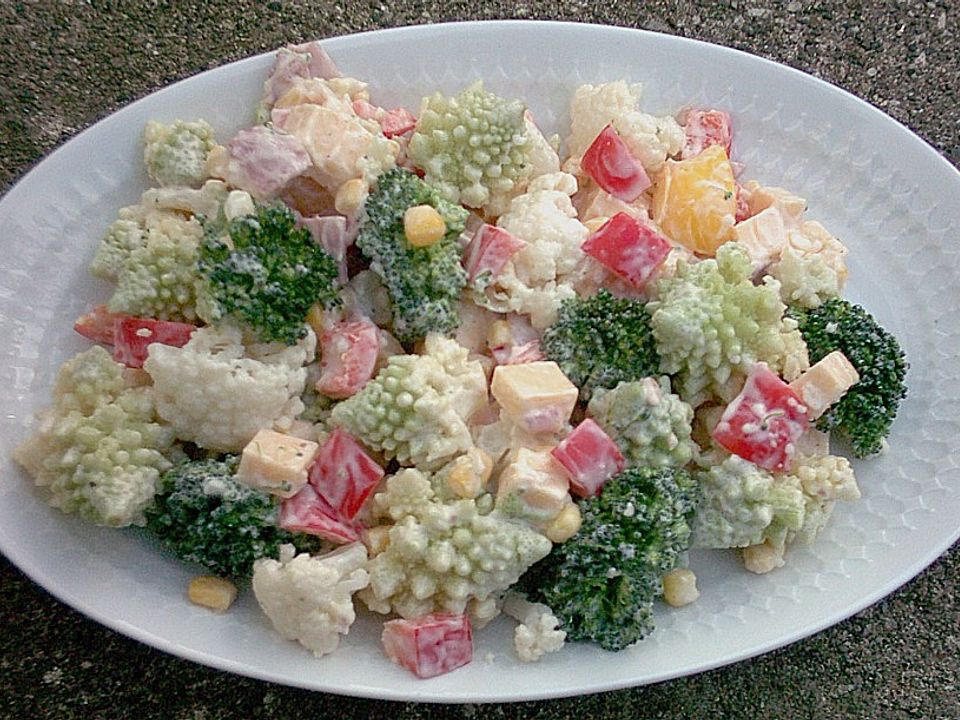 Blumenkohl - Brokkoli - Romanesco Salat von jienniasy| Chefkoch