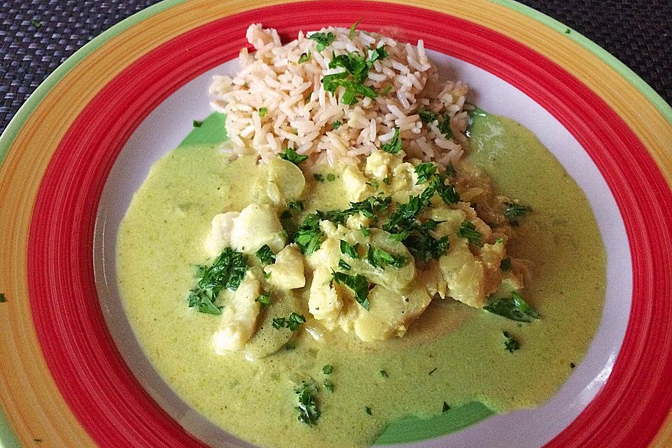 Fischcurry mit Rhabarber