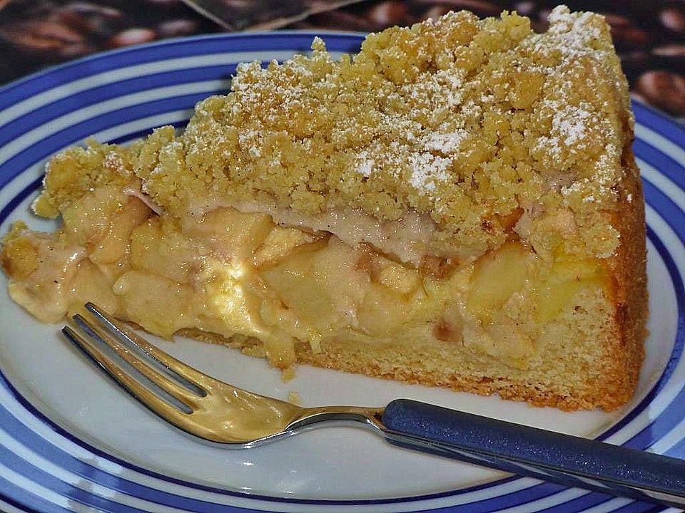 Apfel - Streuselkuchen mit Pudding von Landmadl | Chefkoch