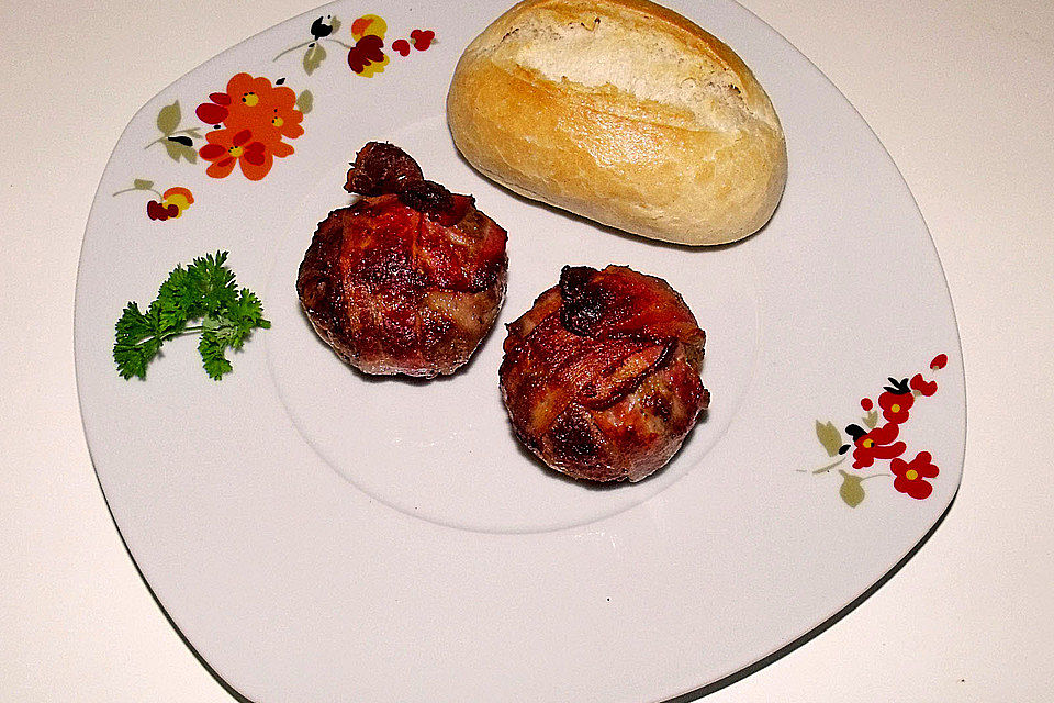 Hackfleisch - Muffins in Baconhülle