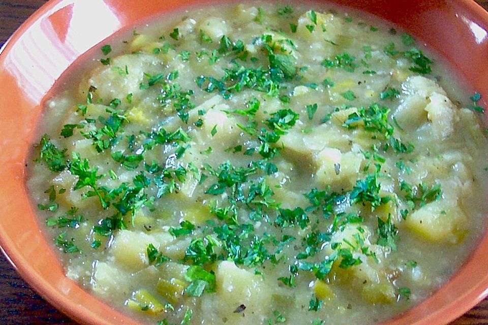 Kartoffel - Lauch - Suppe mit Gorgonzola