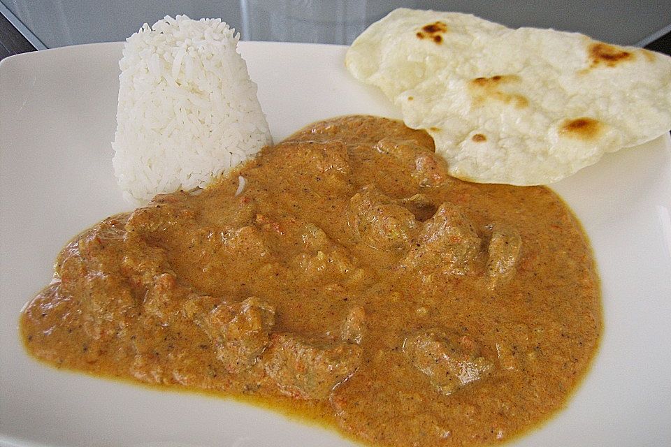 Lamm Korma mit Chapatis