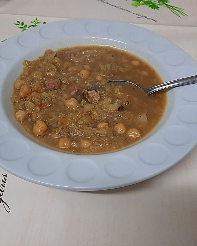 Wirsing - Kichererbsen - Suppe