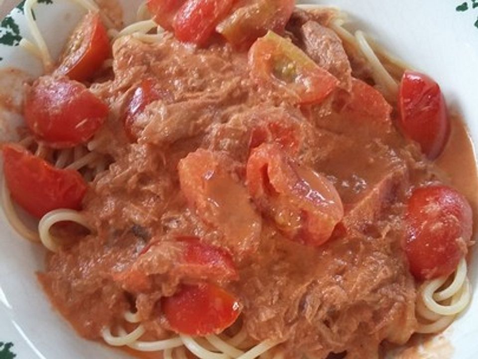 Spaghetti in Thunfisch - Sahne - Sauce von MiSneggi05| Chefkoch