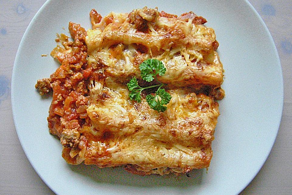 Cannelloni mit Hackfleisch - Schinken - Füllung