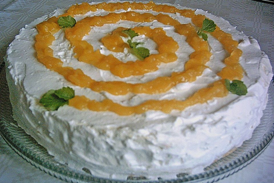 Quark - Mohn - Mango - Torte