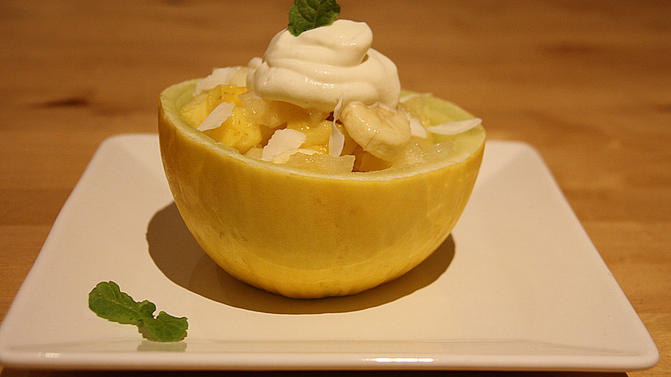 Karibischer Fruchtsalat mit Kocoscreme von feuermohn