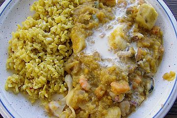 Currylinsen mit Frutti di Mare