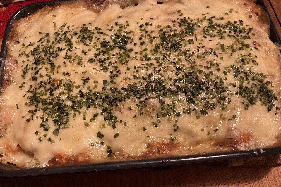 Kartoffelauflauf mit Käse - Bechamel