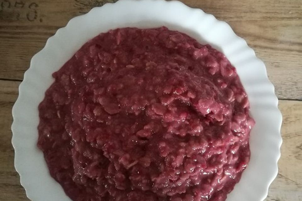 Porridge mit Himbeeren aus dem Dampfgarer