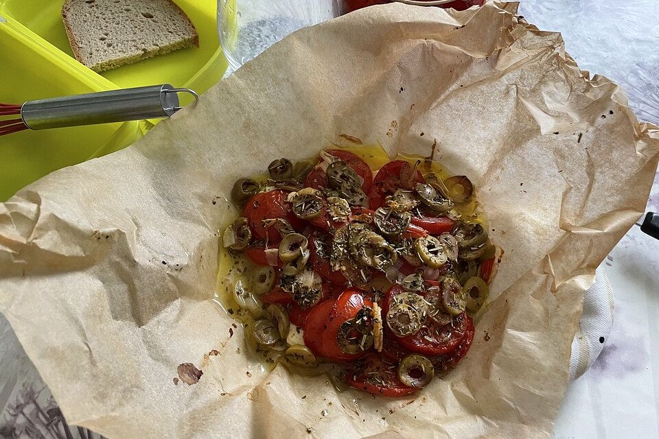 Schafskäse mit Tomaten aus dem Ofen