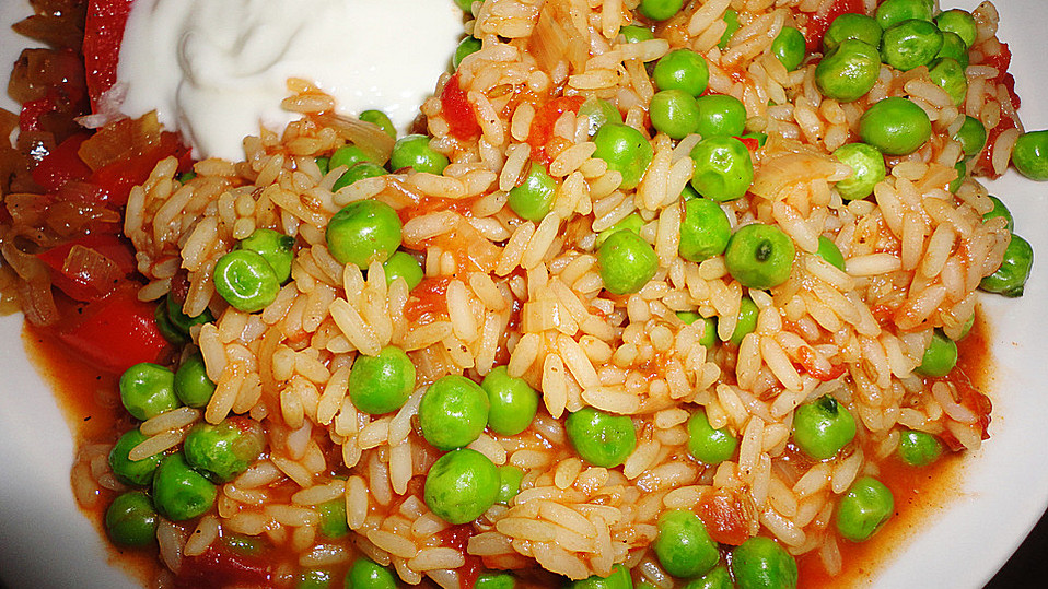 Mexikanischer Reis mit Chilis und Erbsen von schnickschnack Mexikanischer Reis mit Chilis und Erbsen von schnickschnack