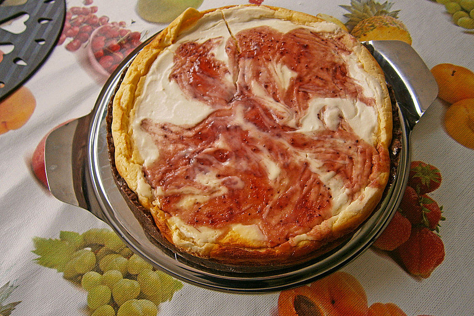 Berry Swirled Cottage Cheesecake