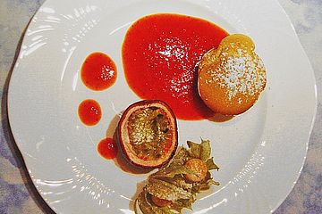 Käse - Soufflé mit Erdbeeren