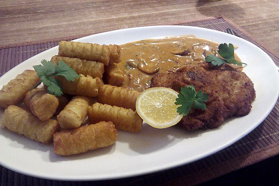 Jägerschnitzel mit Spätzle