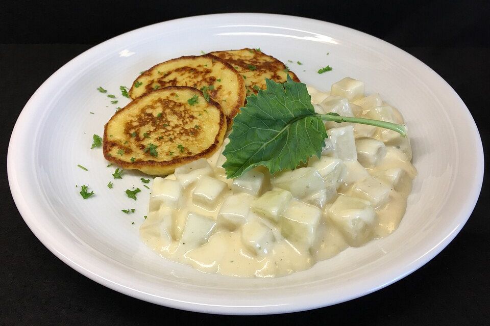 Kohlrabi in Käsesauce