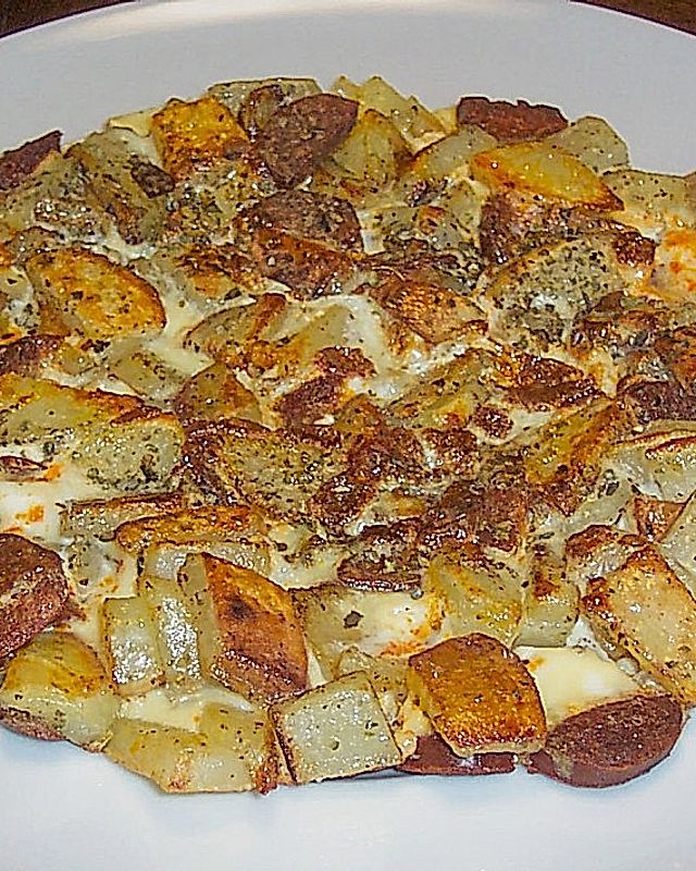 Spanisches Kartoffelomelett mit Paprikawurst