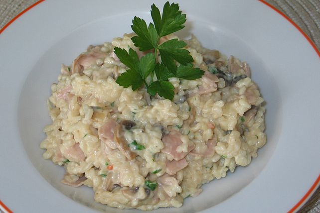 Reis mit Pilzen und Schinken in Frischkäsesauce von cckone| Chefkoch