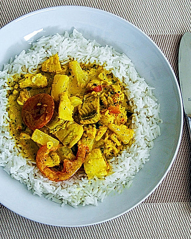 Maledivisches Fisch - Curry mit frischen Curryblättern