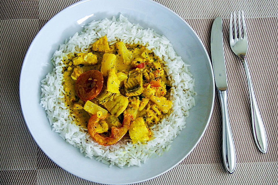 Maledivisches Fisch - Curry mit frischen Curryblättern