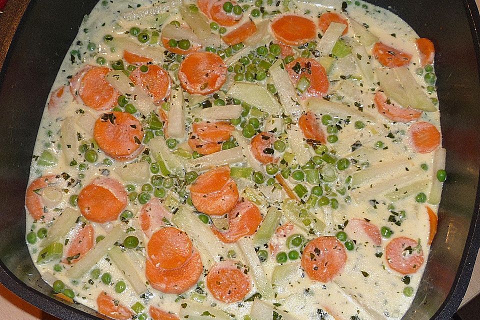 Frühlingsgemüse mit Kräutersauce