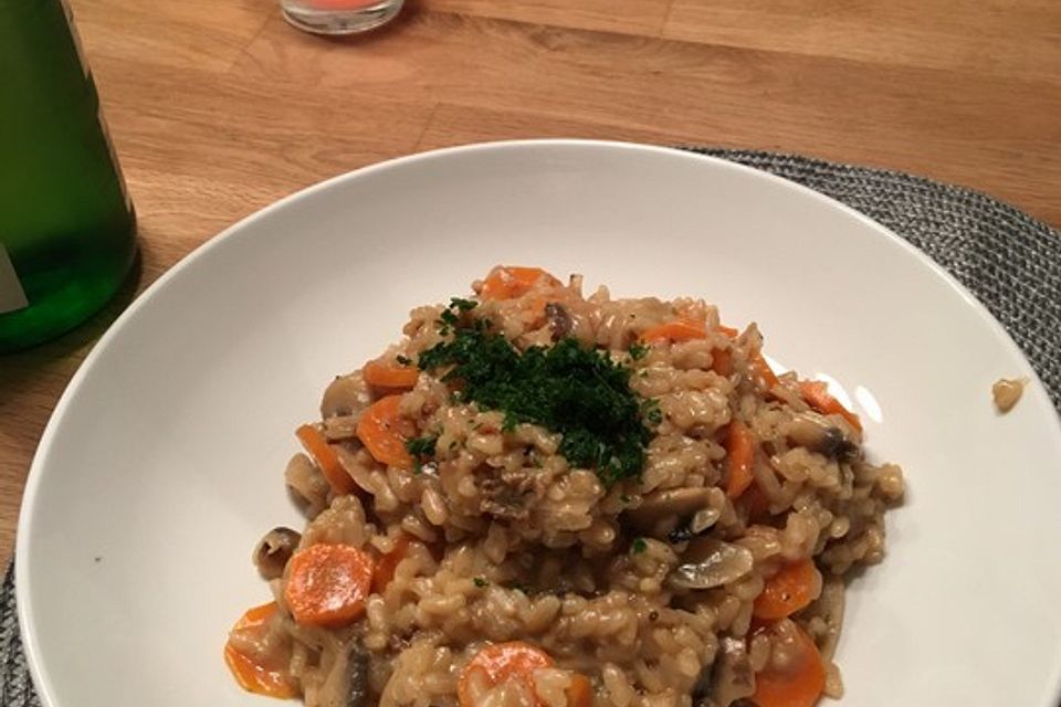 Risotto mit Möhren und Pilzen