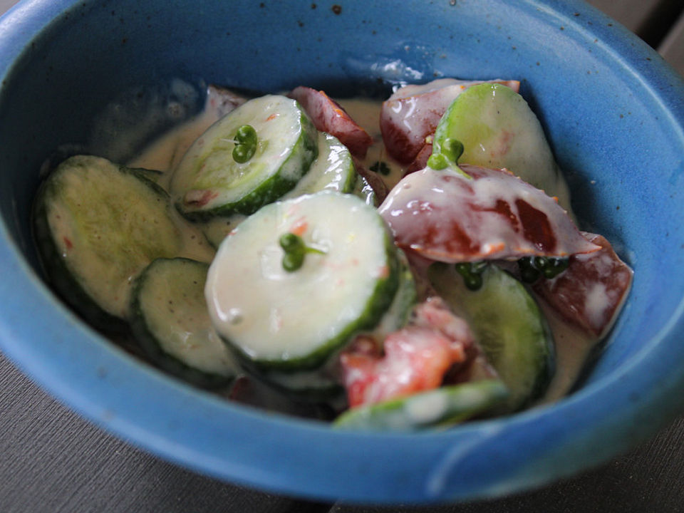 Tomaten - Gurken - Salat mit Joghurt, indisch von schnickschnack | Chefkoch