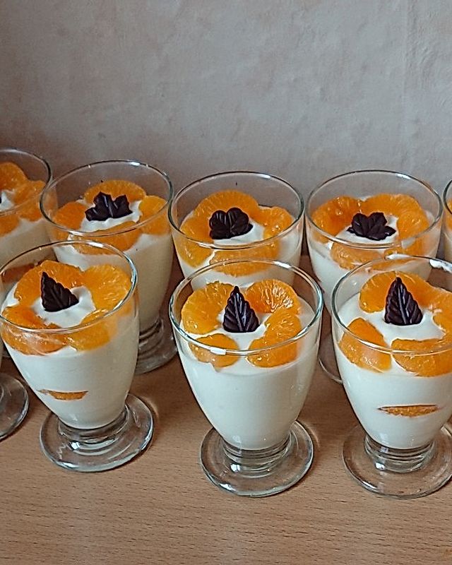 Schnelles Mandarinen - Quark - Dessert