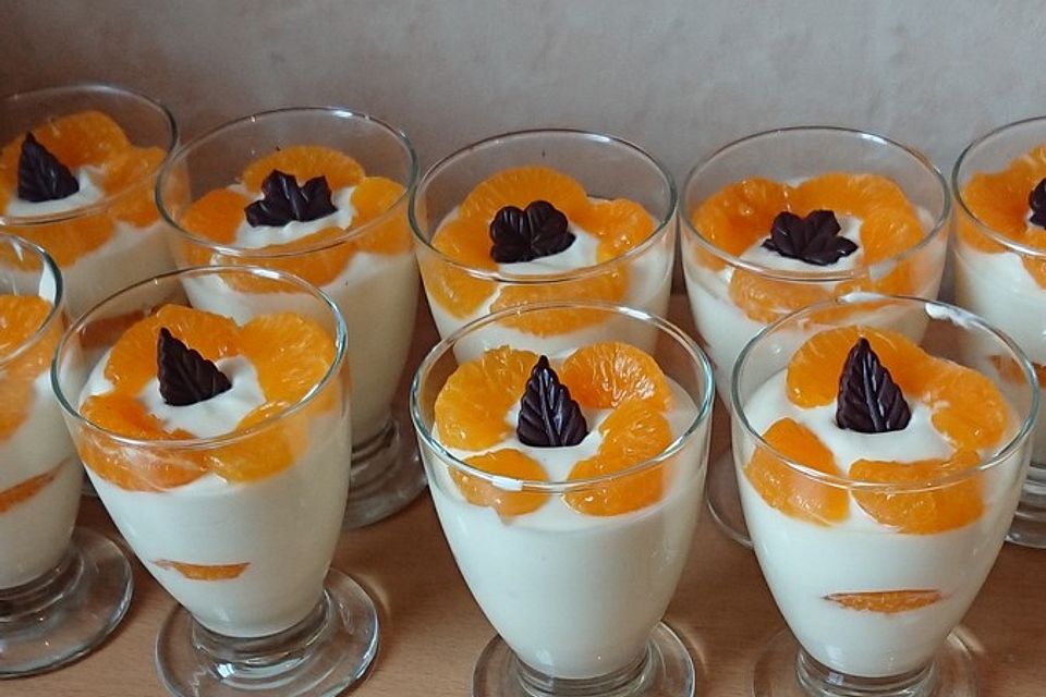 Schnelles Mandarinen - Quark - Dessert