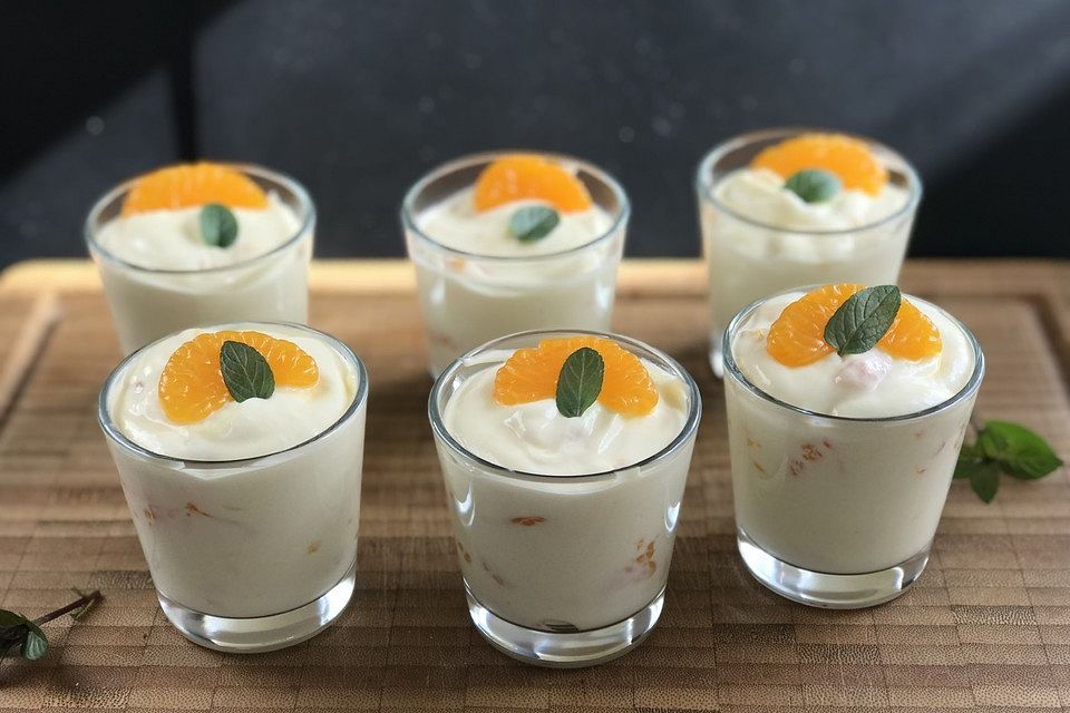 Schnelles Mandarinen - Quark - Dessert