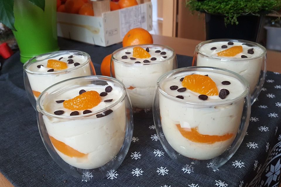 Schnelles Mandarinen - Quark - Dessert