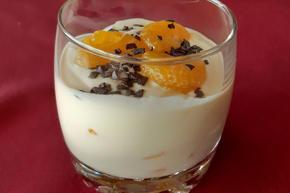 Schnelles Mandarinen - Quark - Dessert