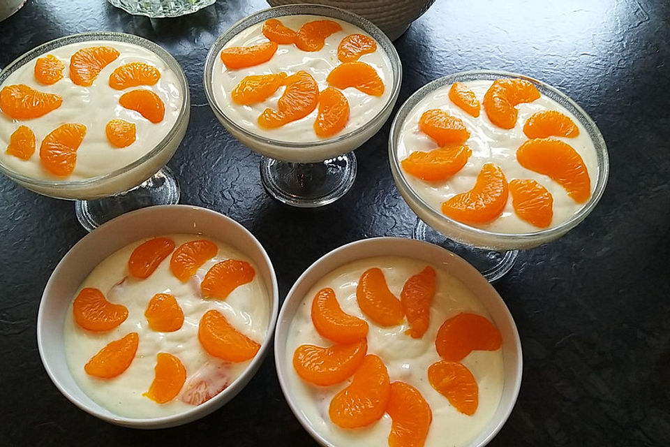 Schnelles Mandarinen - Quark - Dessert