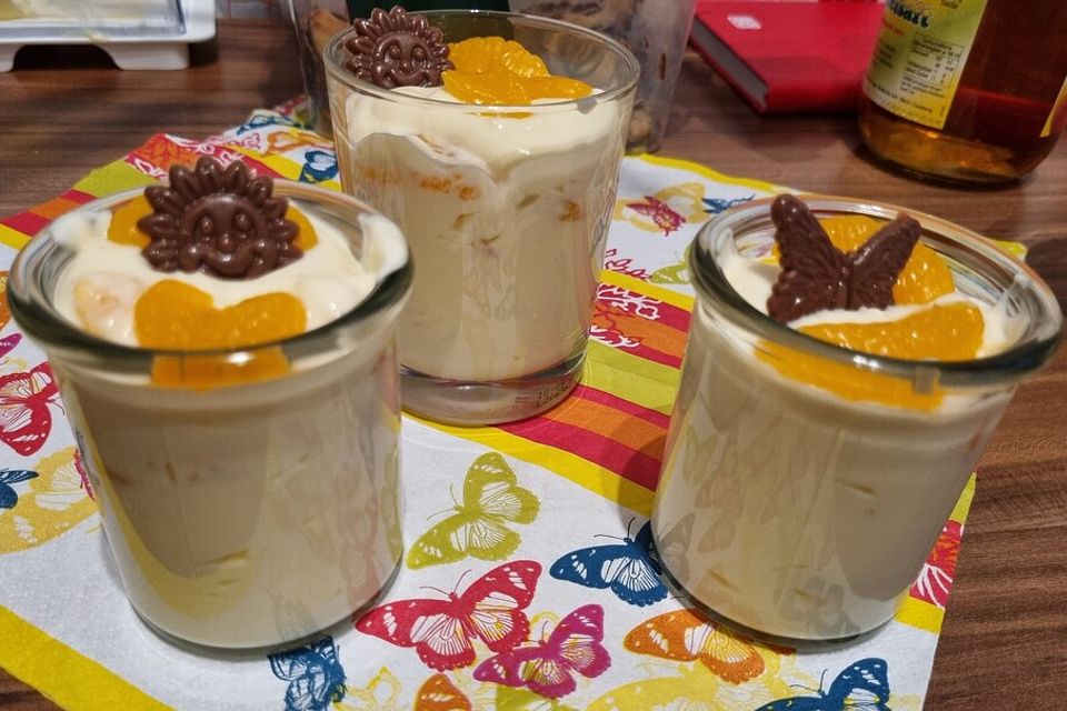 Schnelles Mandarinen - Quark - Dessert