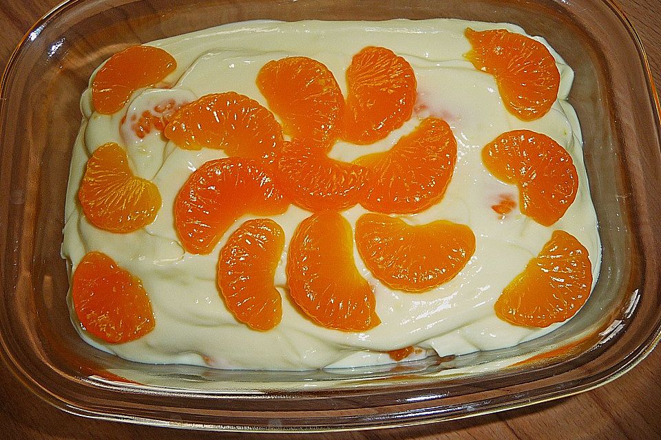 Schnelles Mandarinen - Quark - Dessert