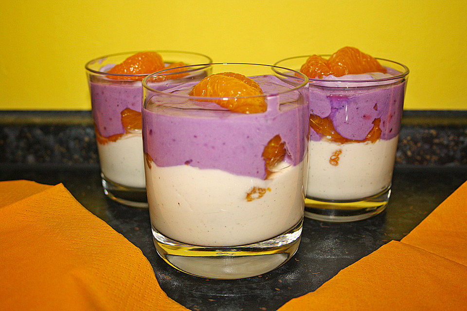 Schnelles Mandarinen - Quark - Dessert