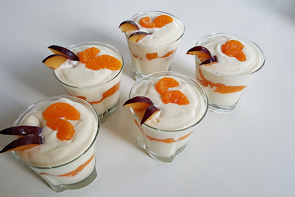 Schnelles Mandarinen - Quark - Dessert