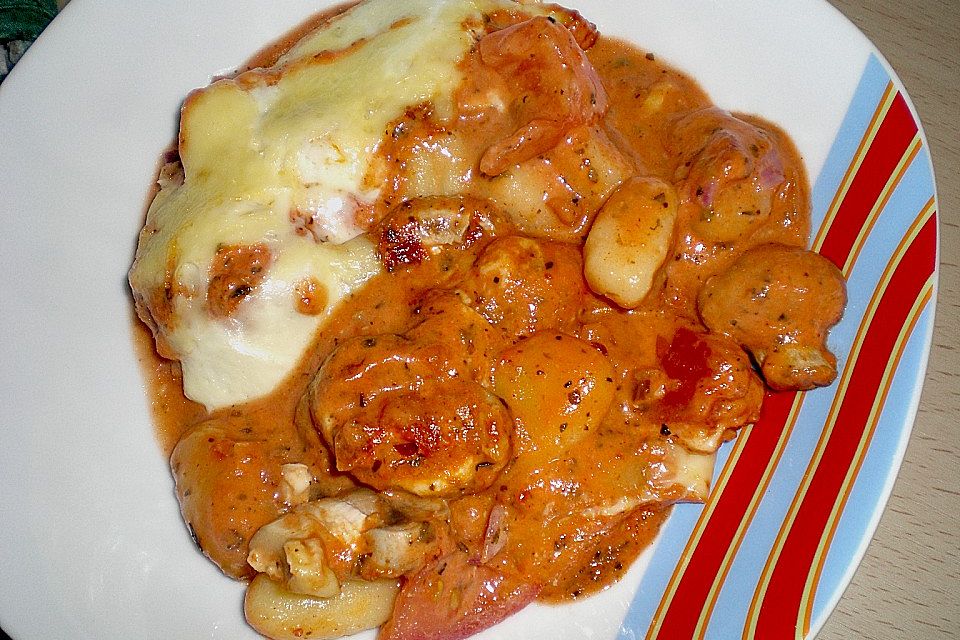 Gnocchi - Auflauf mit Tomate und Mozzarella