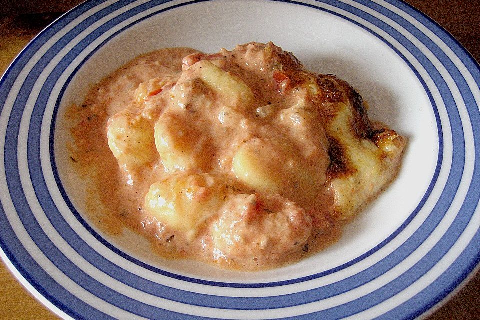 Gnocchi - Auflauf mit Tomate und Mozzarella