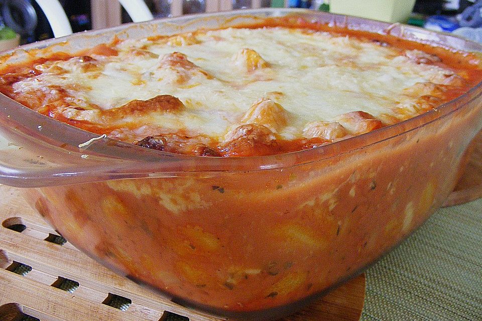 Gnocchi - Auflauf mit Tomate und Mozzarella