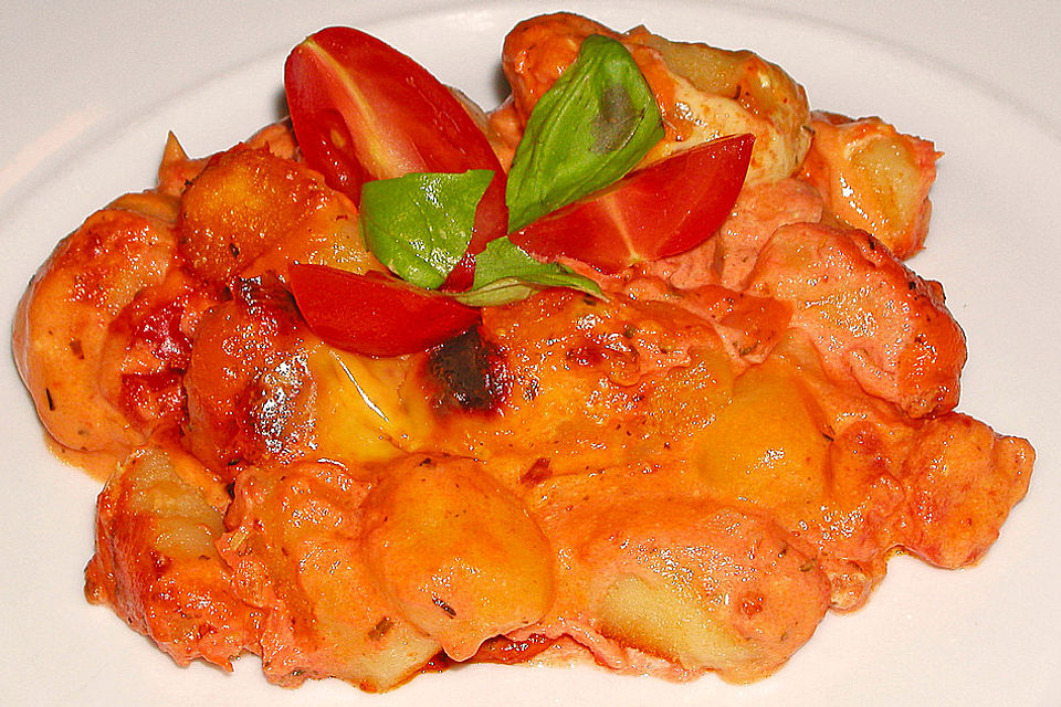 Gnocchi - Auflauf mit Tomate und Mozzarella