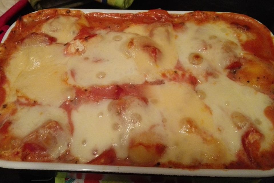 Gnocchi - Auflauf mit Tomate und Mozzarella