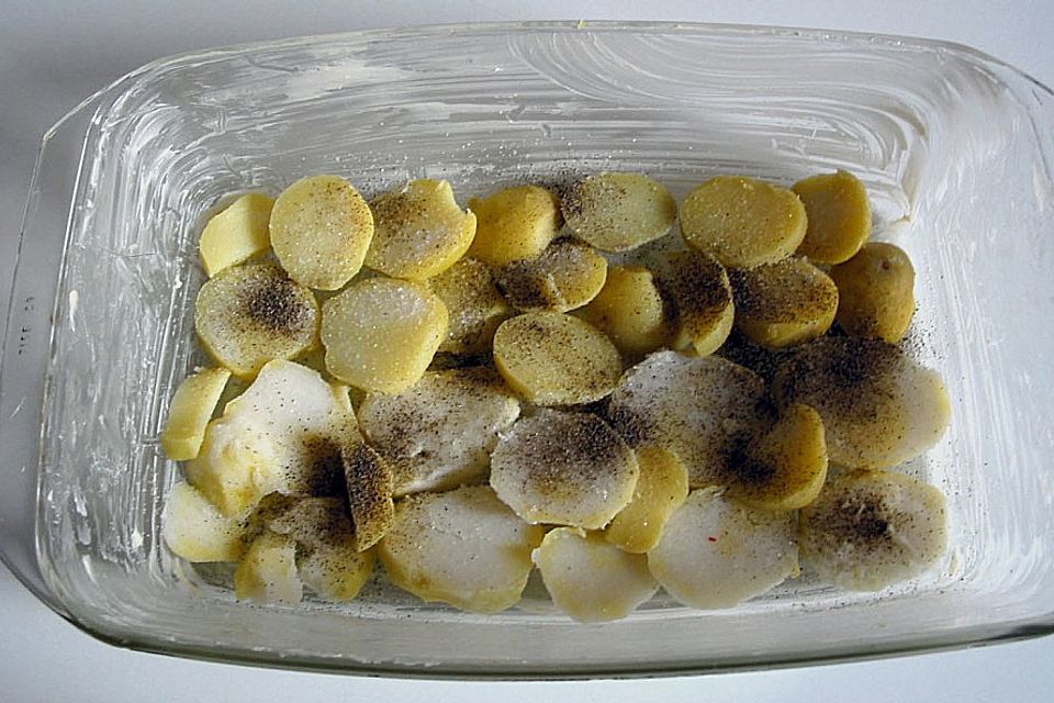 Kartoffel - Fisch - Auflauf mit Spinat